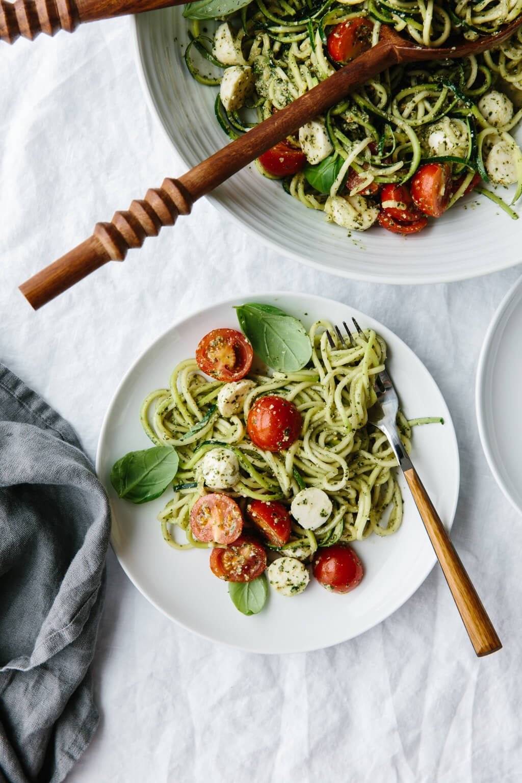 Zucchini noodle caprese is made from my favorite gluten-free pasta alternative, zucchini noodles - and inspired by one of my all time favorite salads, caprese.