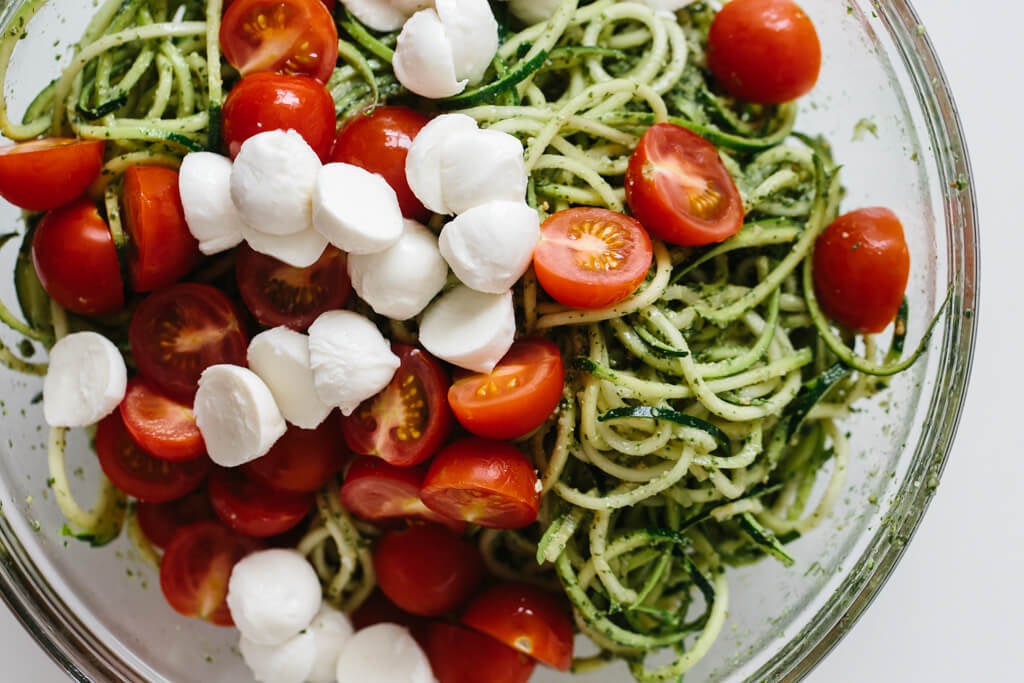 Zucchini noodle caprese is made from my favorite gluten-free pasta alternative, zucchini noodles - and inspired by one of my all time favorite salads, caprese.