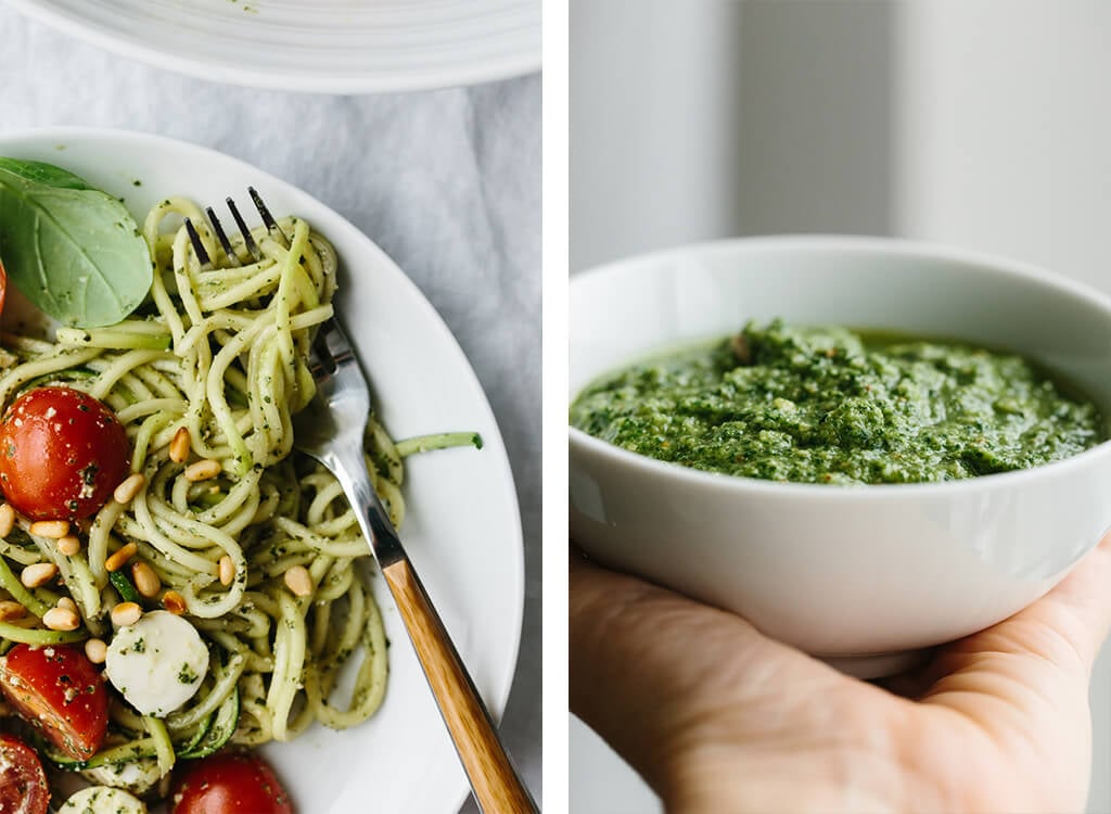Zucchini noodle caprese is made from my favorite gluten-free pasta alternative, zucchini noodles - and inspired by one of my all time favorite salads, caprese.