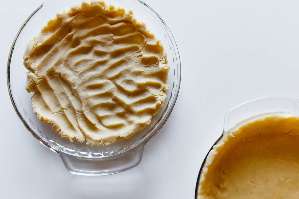 Making the paleo pie crust.