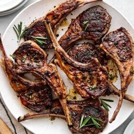 The best lamb chop recipe on a plate.