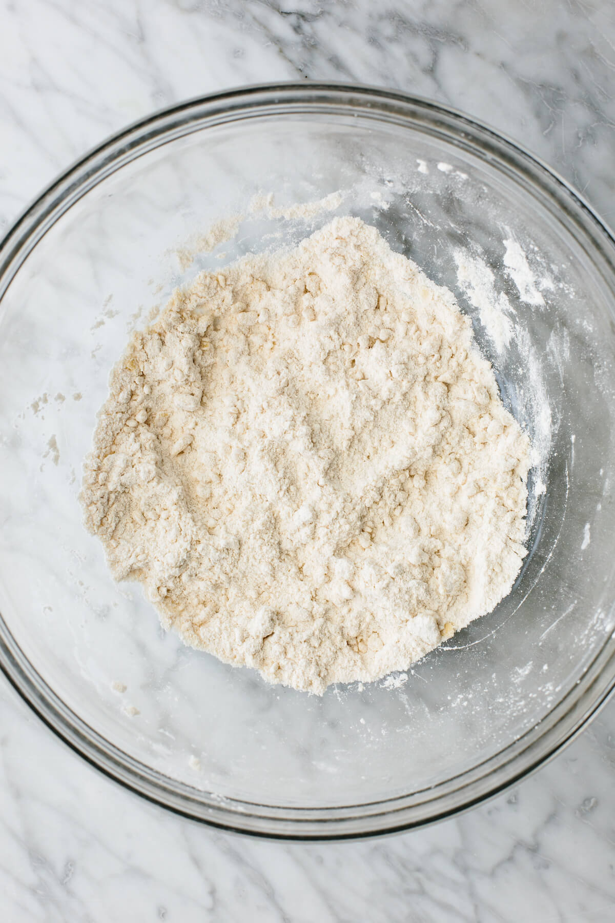 Making cassava flour tortilla dough in a bowl