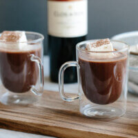 Red wine hot chocolate. The ultimate rich and decadent holiday drink.