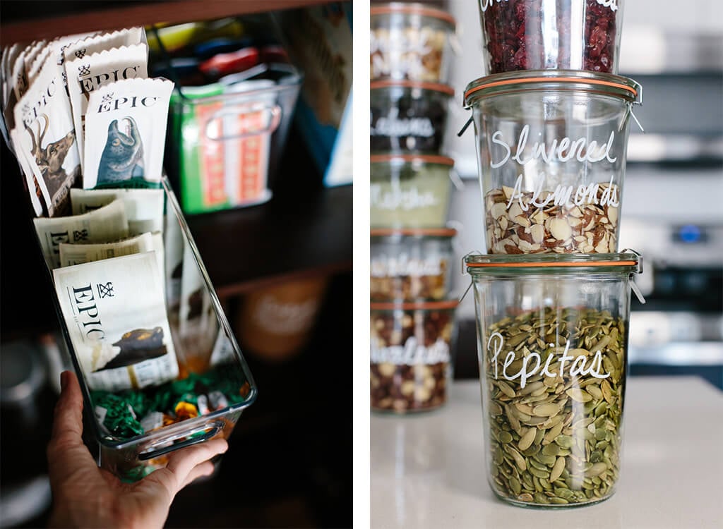 Pantry organization ideas - I've got several tips for creating a healthy pantry and moving all your storage containers to glass jars. 