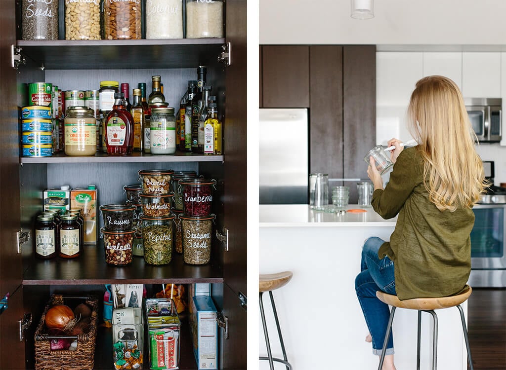 Pantry organization ideas - I've got several tips for creating a healthy pantry and moving all your storage containers to glass jars. 