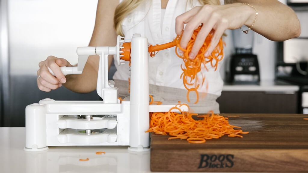 The spiralizer is one of my favorite kitchen tools. So today I'm sharing my favorite vegetables to spiralize along with veggie spiralizer tips and recipes. Learn how to spiralize carrot.
