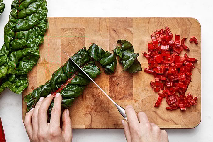 Chopped Swiss chard.