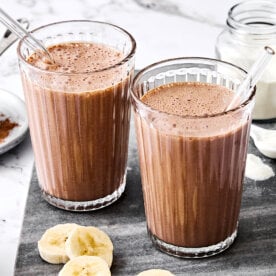 Chocolate collagen smoothies.