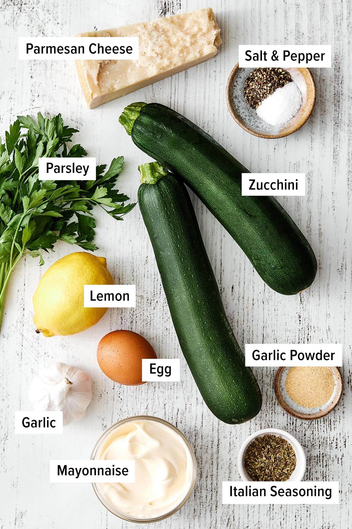 Baked zucchini fries ingredients.