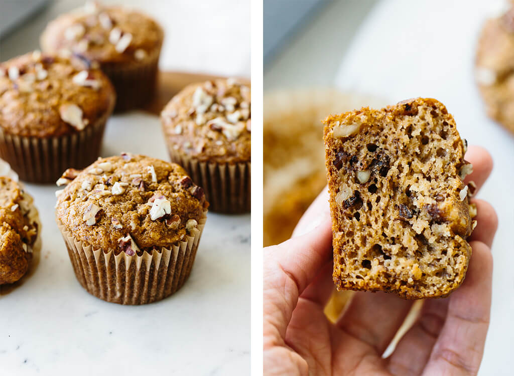 Paleo banana muffins with nuts