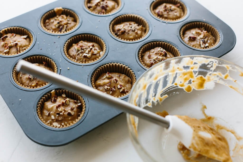 Paleo banana muffins with nuts