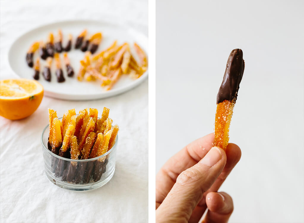 Candied orange peel is the perfect sweet treat. It's slightly bitter with a burst of orange and deliciously sweet.