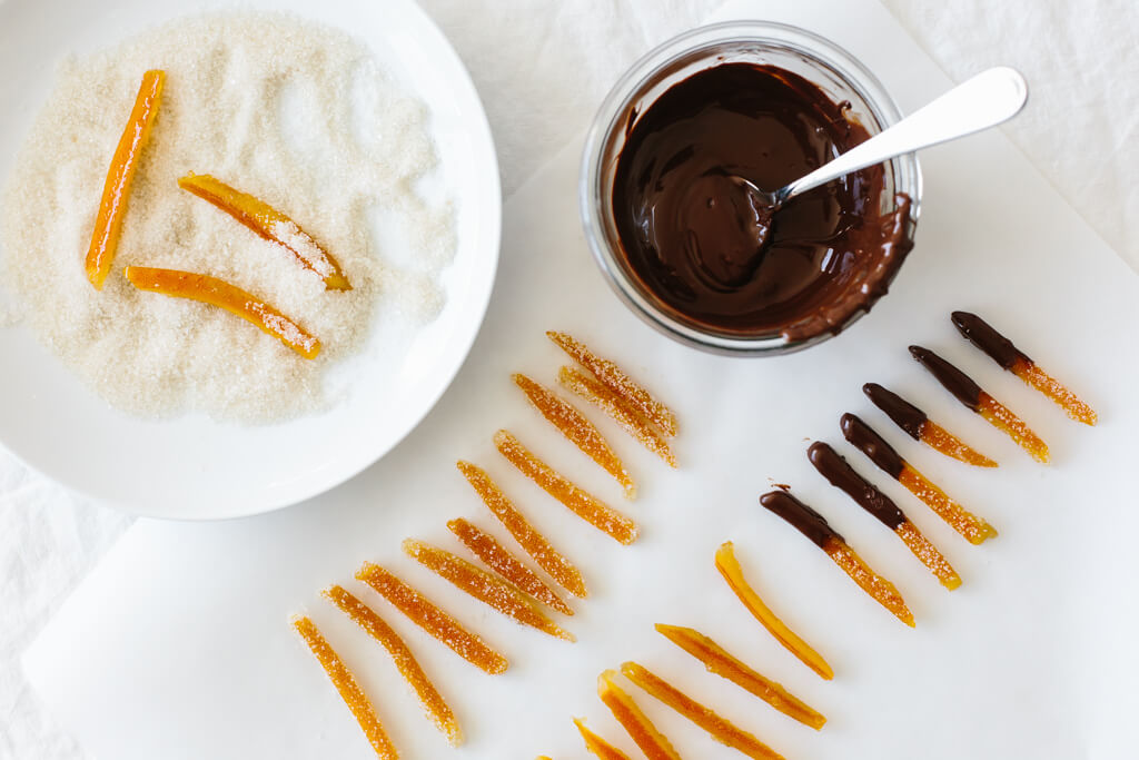 Candied orange peel is the perfect sweet treat. It's slightly bitter with a burst of orange and deliciously sweet.