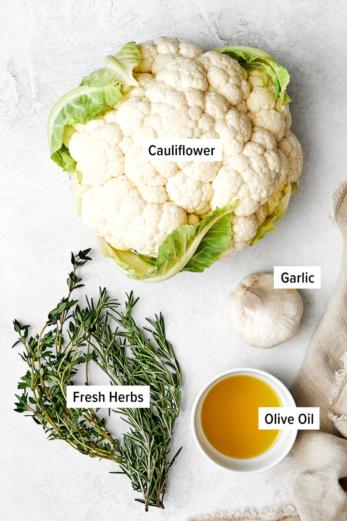 This mashed cauliflower is a fabulous low-carb side dish for weeknight dinners. It's delicious, creamy, flavorful, and quick to make! Ingredients for mashed cauliflower.