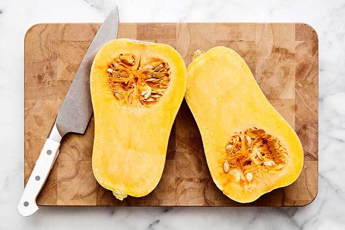 Sliced butternut squash.