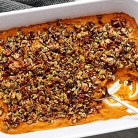 Sweet potato casserole side dish.