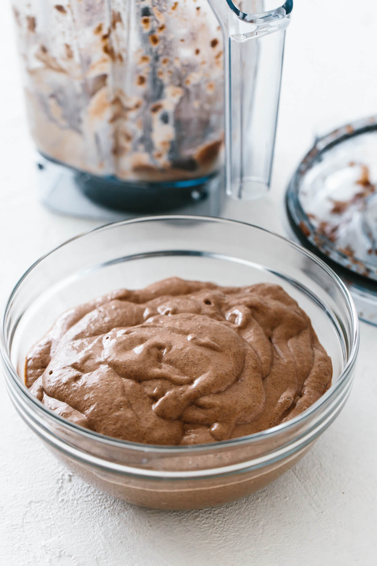 A large bowl of the chocolate chia mousse.