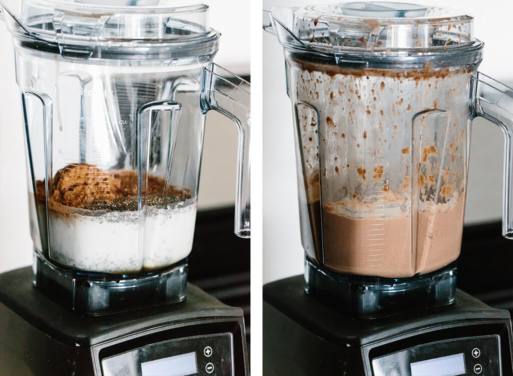 Making the mousse in a Vitamix blender.