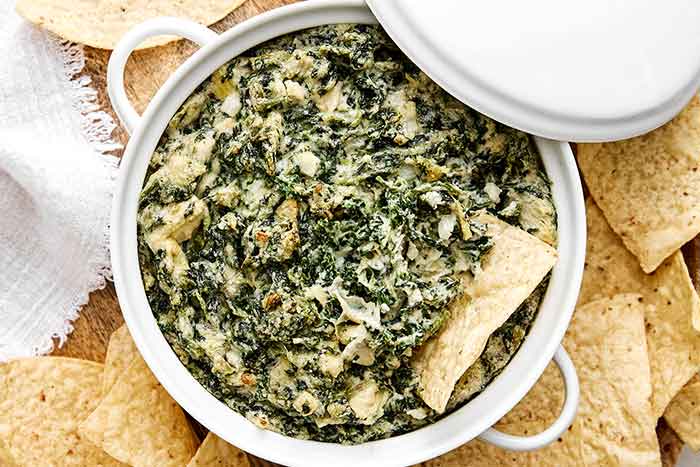 How to make a healthy spinach artichoke dip.