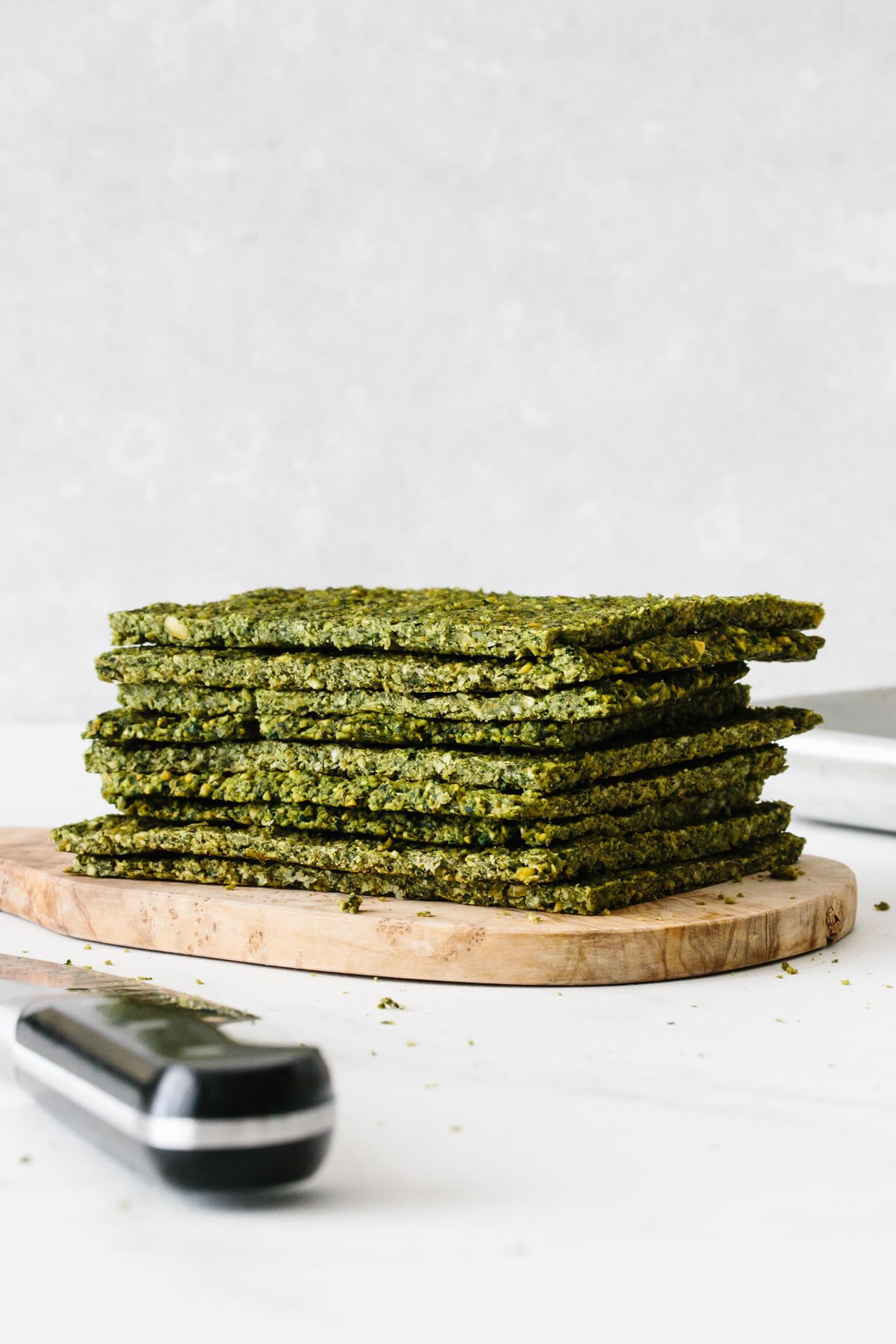 A stack of falafel flatbread.