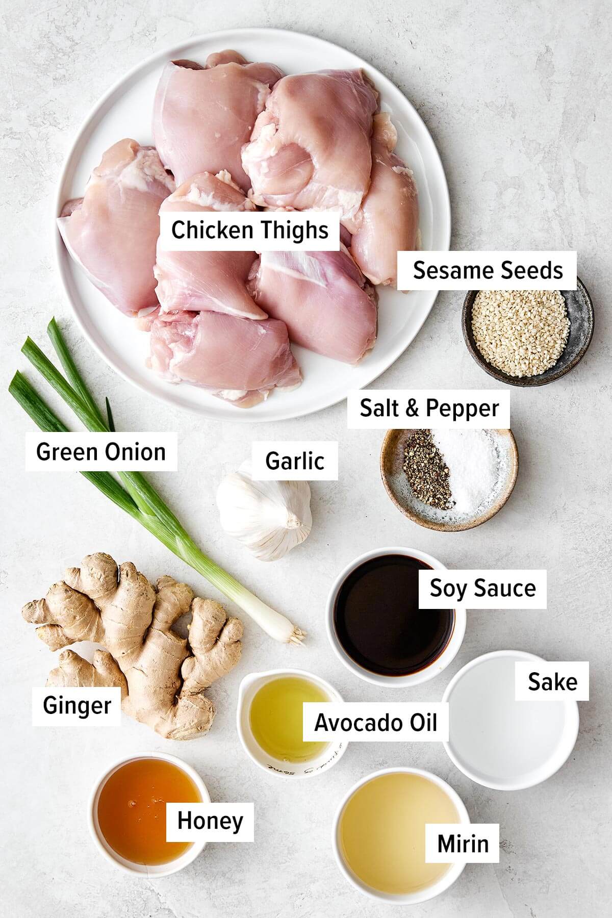 Teriyaki chicken ingredients.
