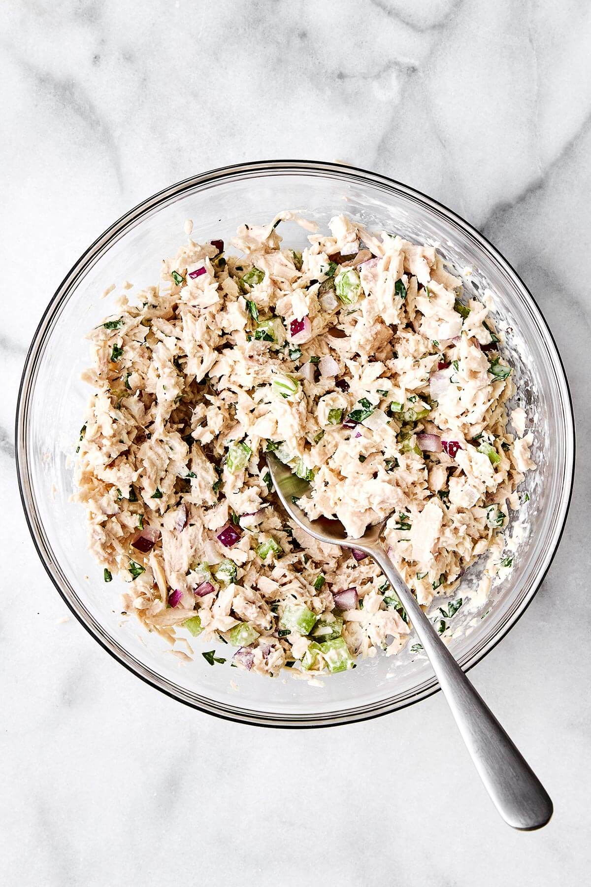 A bowl of tuna salad.