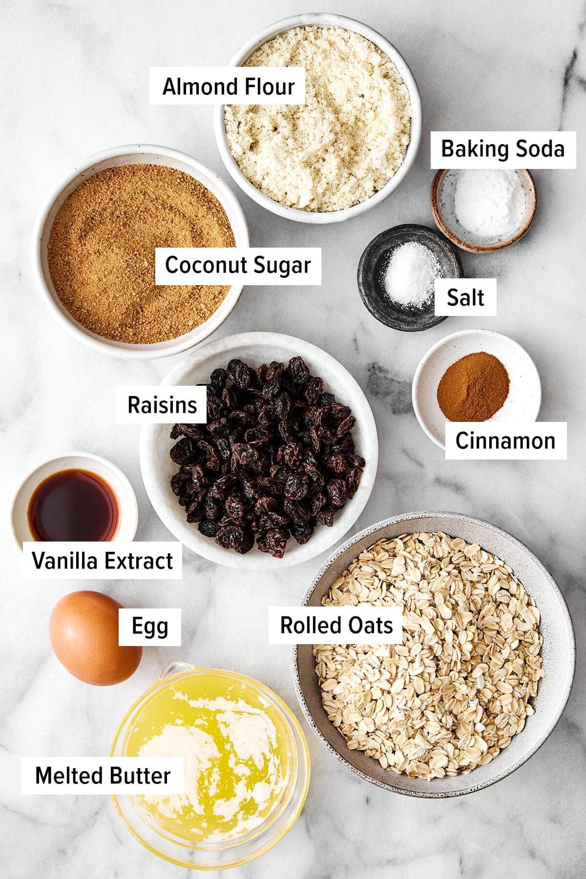 These are everything you want in a healthy oatmeal cookie! They're soft and chewy, perfectly spiced, and dotted with raisins. Ingredients for healthy oatmeal cookies.