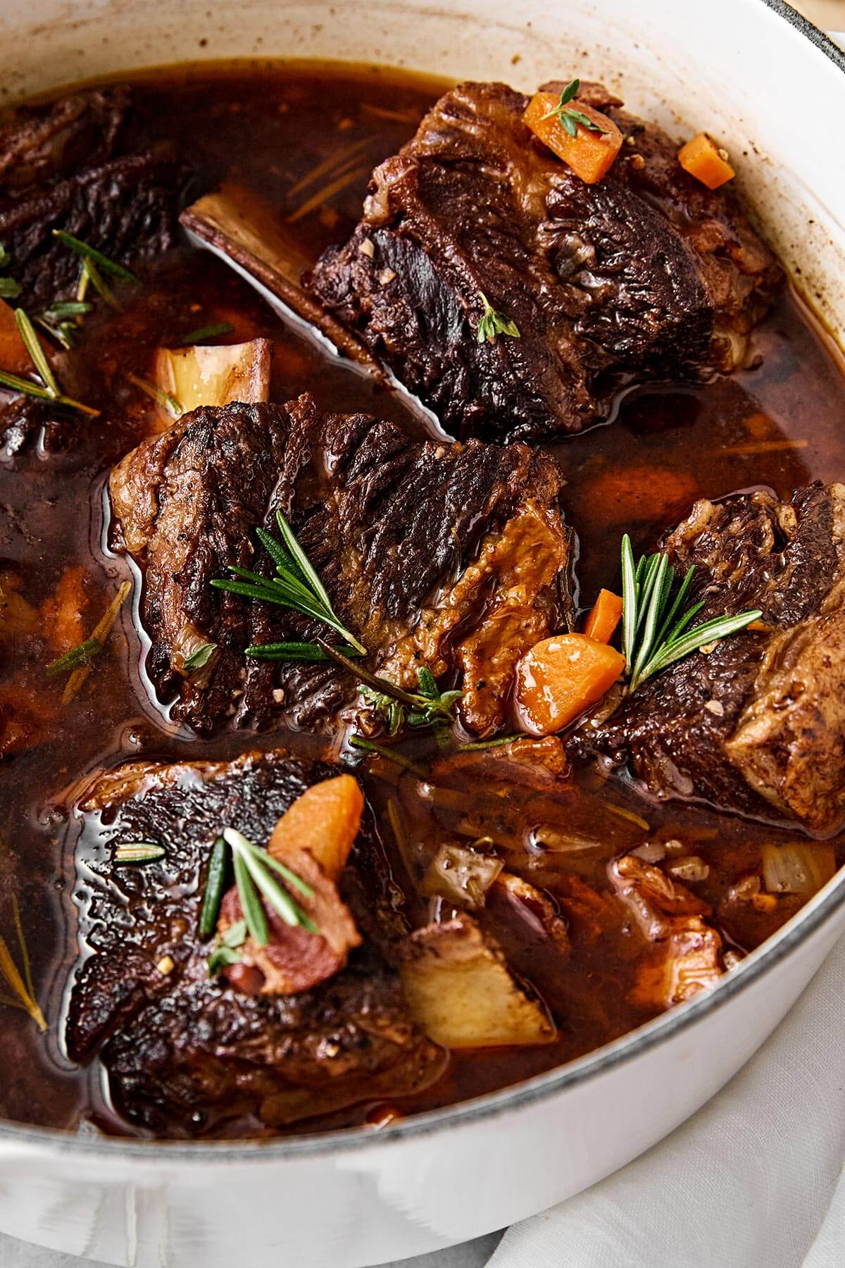 A pot of braised short ribs.