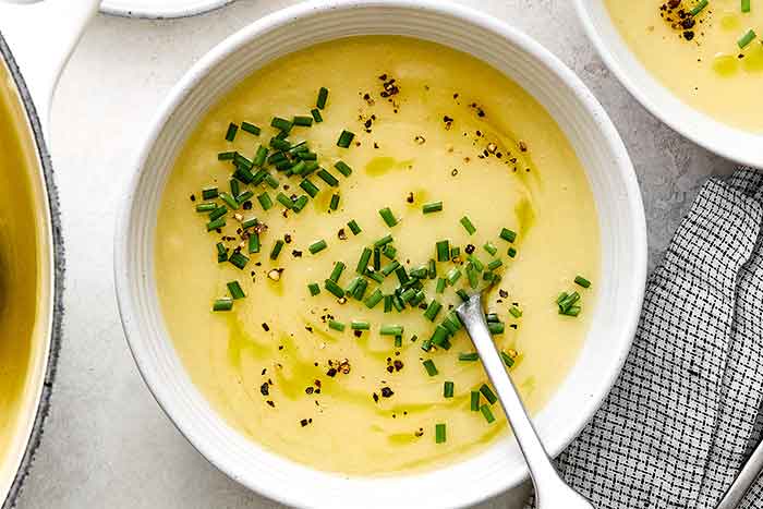 How to make potato leek soup.