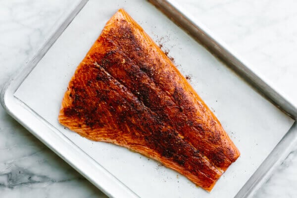 Salmon with spice rub for salmon salad