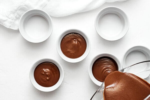 Making chocolate pots de creme