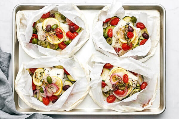 A full baking sheet of