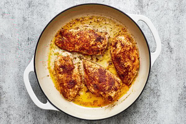 Cooking chicken for cajun chicken