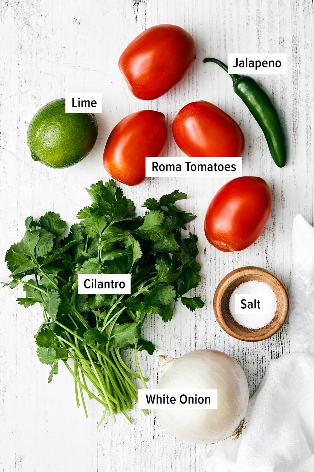 Pico de gallo ingredients.
