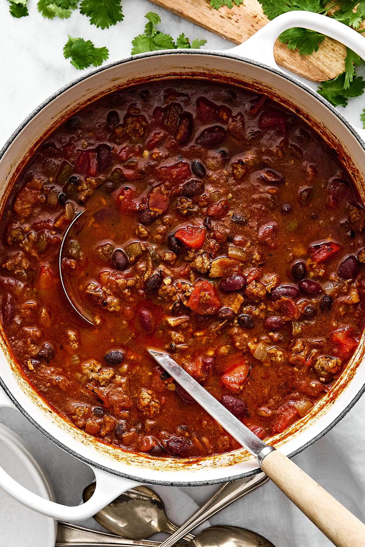 A pot of beef chili.