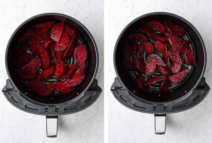 Air frying beets