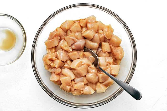 Marinated chicken in a bowl