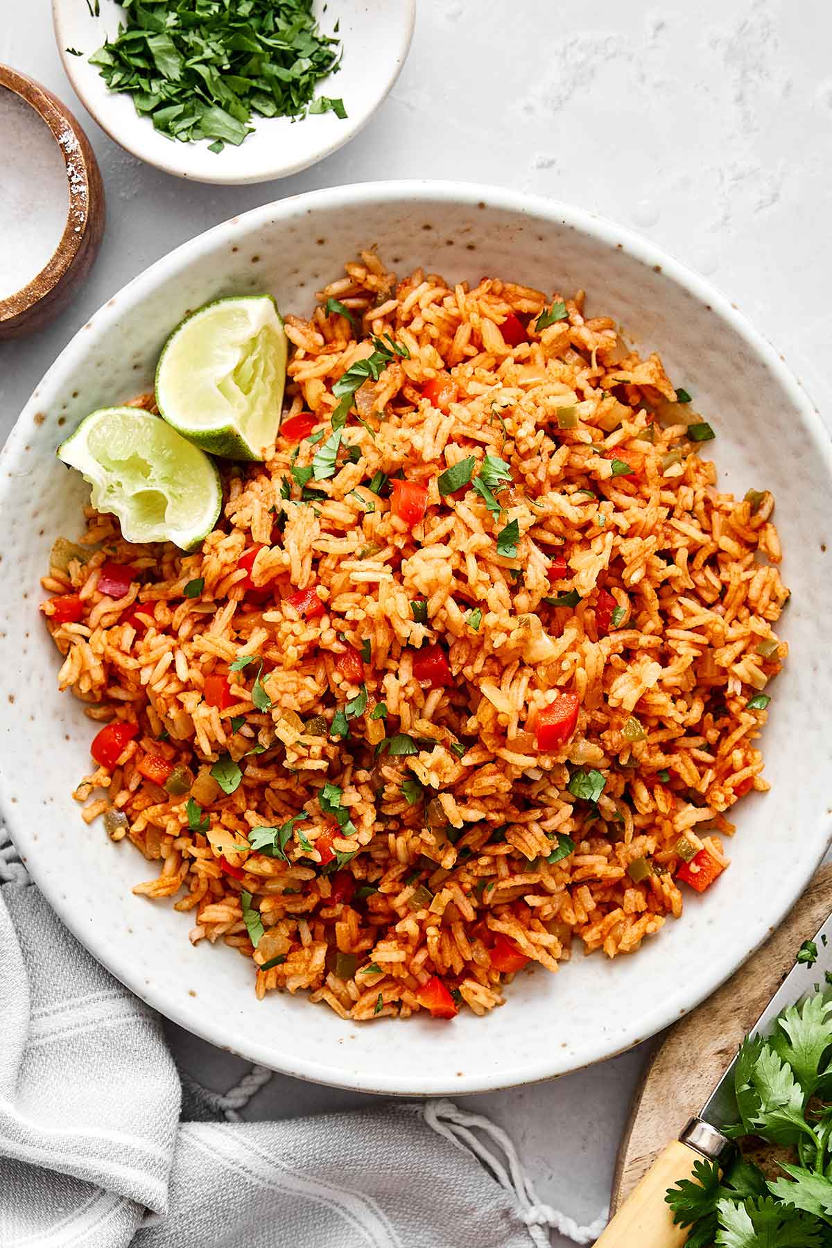 Mexican rice in a bowl.