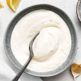 A small bowl of garlic aioli