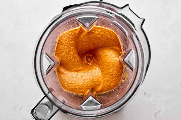 Step four: Blending the butter chicken curry sauce.