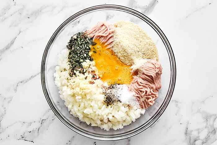 Turkey meatball mixture.