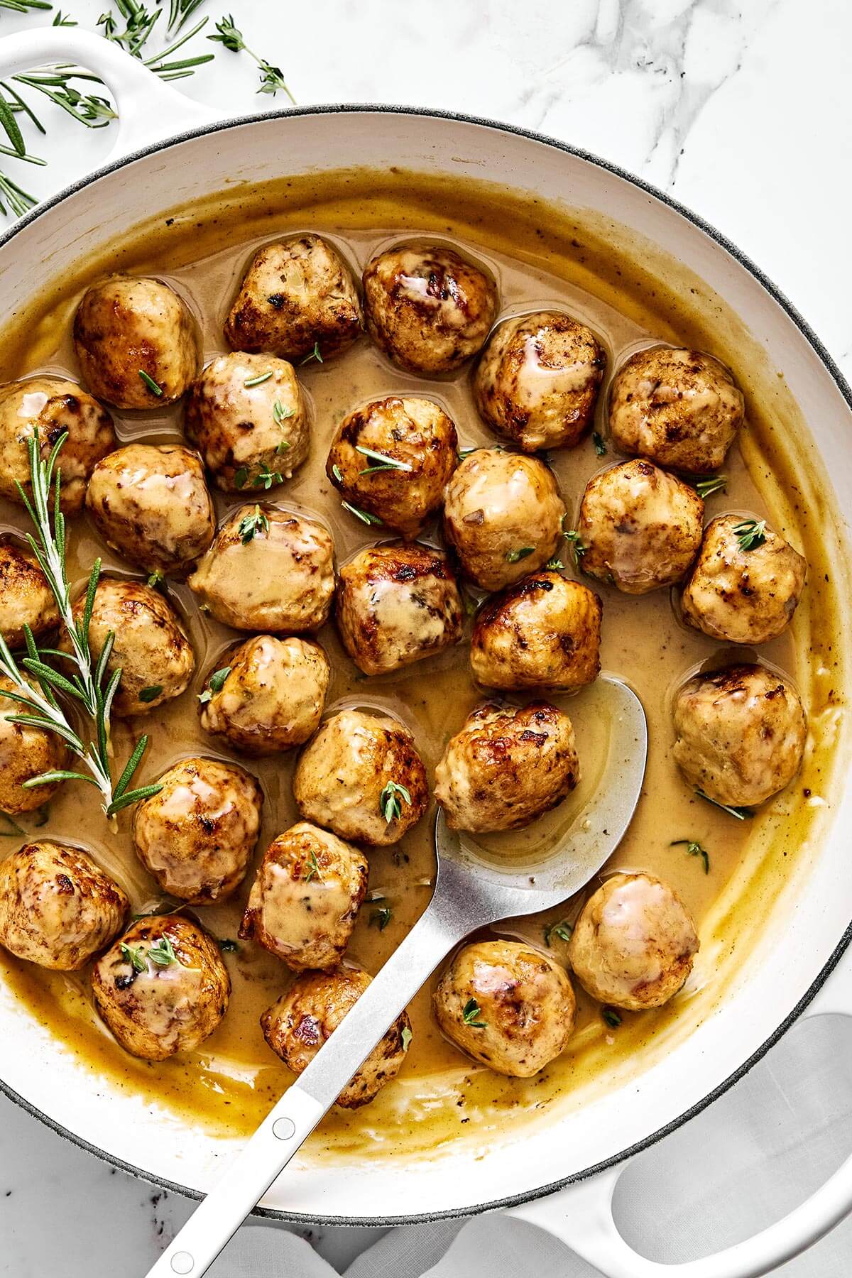 Turkey meatballs in maple mustard sauce.