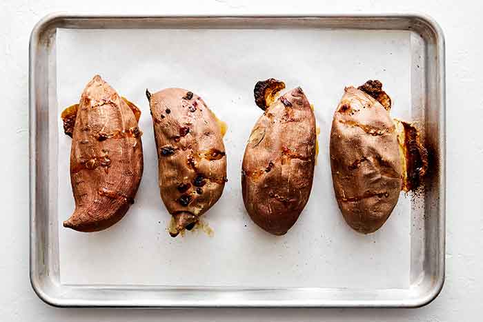 How to bake sweet potatoes.