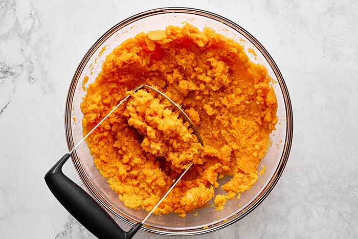 Mashed sweet potatoes.