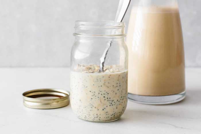Eggnog overnight oats.