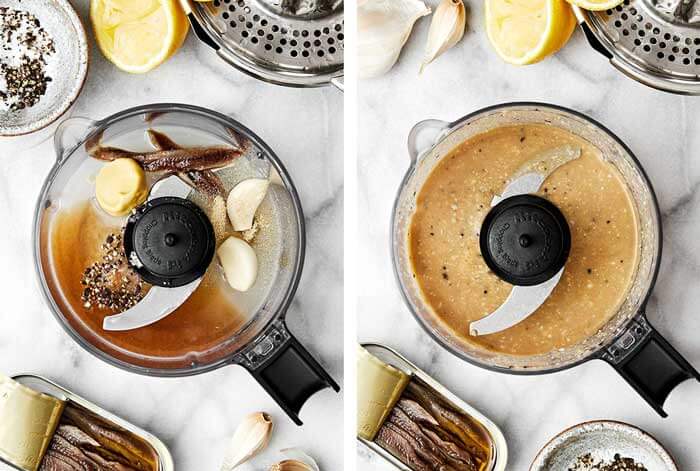 Blended Caesar dressing.