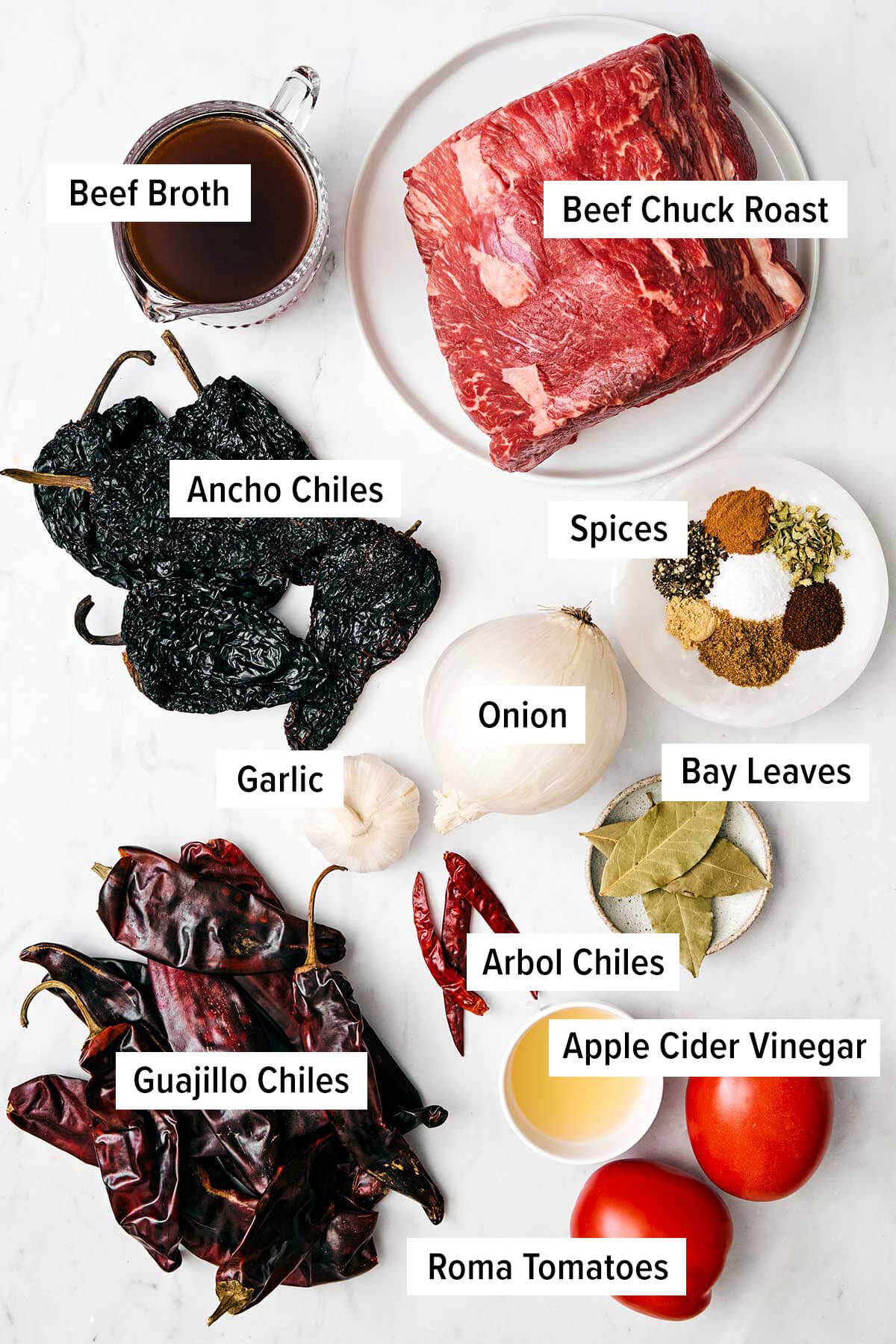 Ingredients for beef birria.