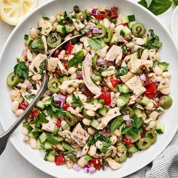 A bowl of Tuscan tuna salad.