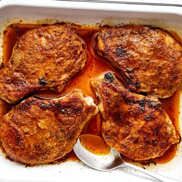 Oven baked pork chops.