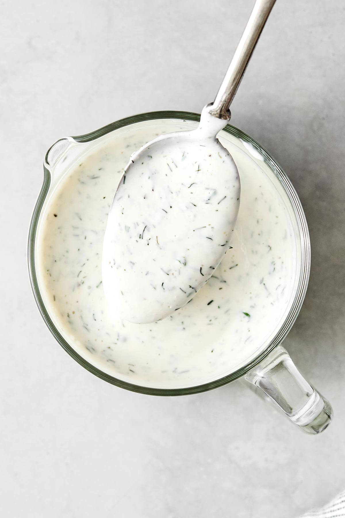A spoonful of ranch dressing.
